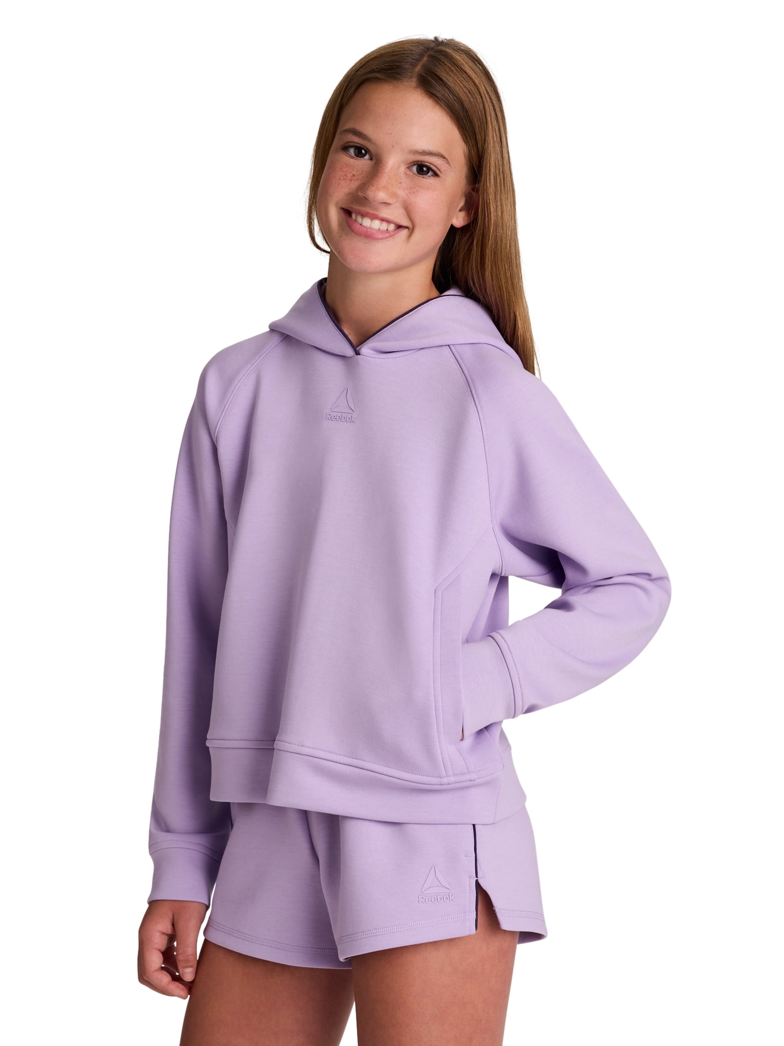 Reebok Girl’s Athletic Momentum Tech Fleece Pullover Hoodie, Sizes 4-18