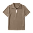 thumbnail image 5 of Polo Shirts for Women with Zip Collared Short Sleeve Waffle Solid Casual Womens Summer Tops Dress Shirts, 5 of 5