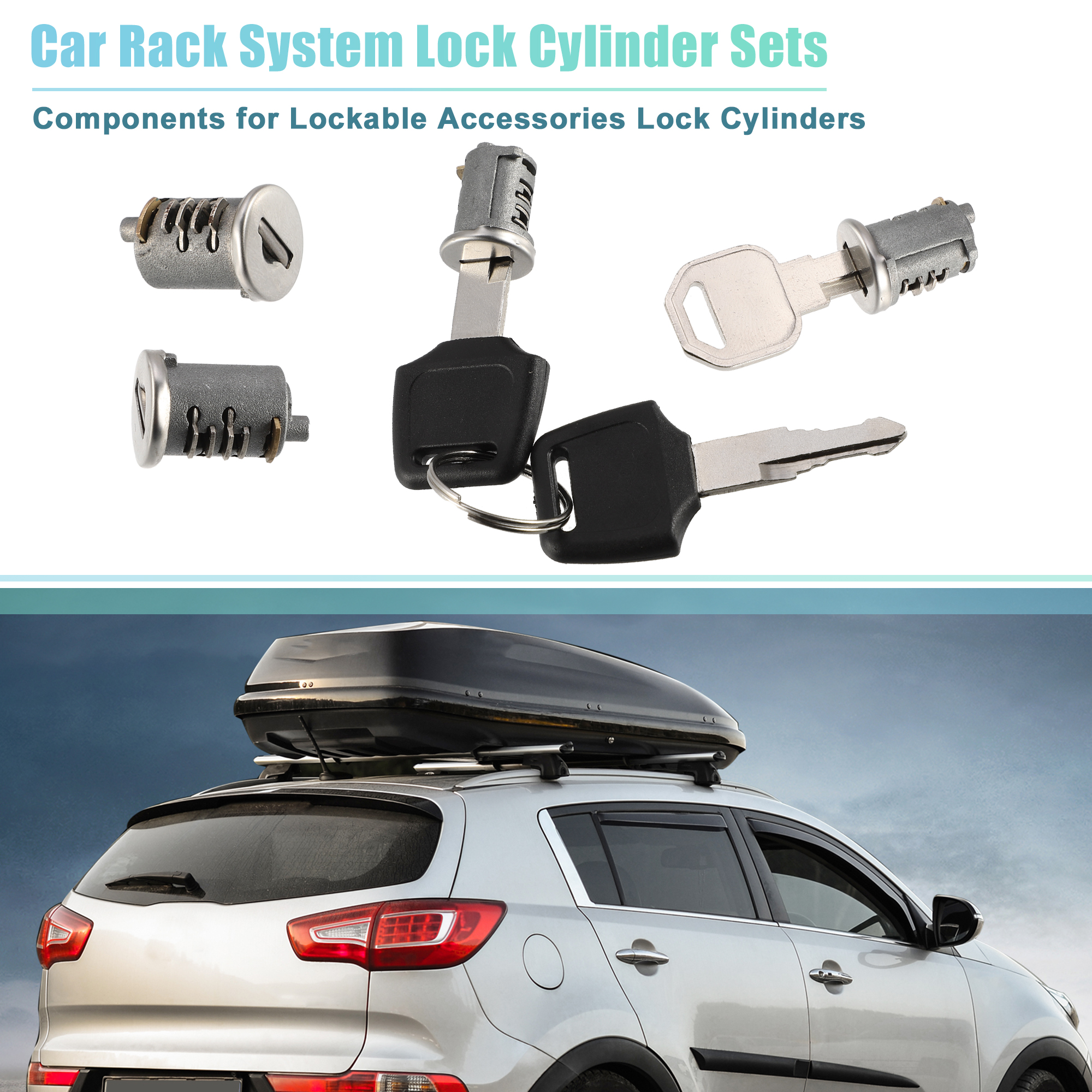 Unique Bargains 4 Pack Car Roof Rack Lock Cylinder Core Kit for Yakima Roof Racks