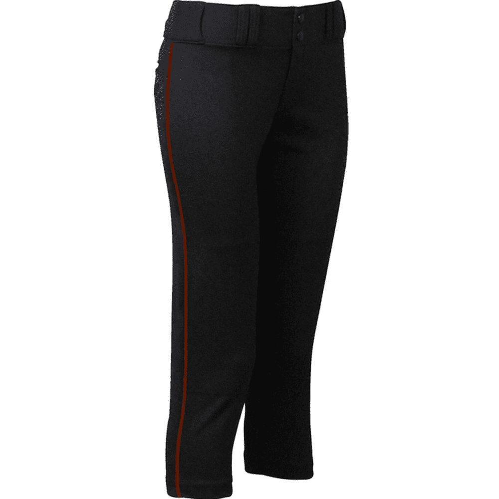 Easton Women's Pro Piped Softball Pants Black/Maroon XL