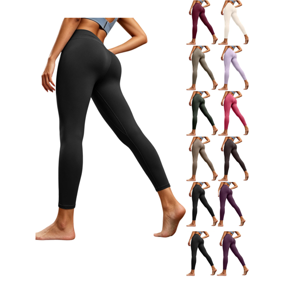 Women Yoga Pants Casual High Tummy Control Waist Leggings Workout Running Sports Pants Daily Active Wear