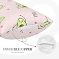 thumbnail image 5 of Naloa Avocado Doing Sport Yoga Pillowcase, Throw Pillowcase, Wrinkle-Free, Stain-Resistant with Hidden Zipper for Bedroom Sofa - 20"x30", 5 of 9