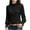 Black, variant on KyCheLot Women's Button-Up Shirts Ruffle Stand Collar Long Sleeve Solid Color Shirts Trendy Dressy Work Blouses