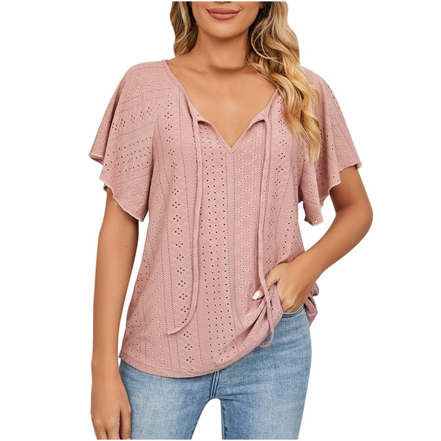 Birdeem Blouse Mode Femme Manches Courtes Col Rond Imprimé de Pâques Manches Trois-Quarts