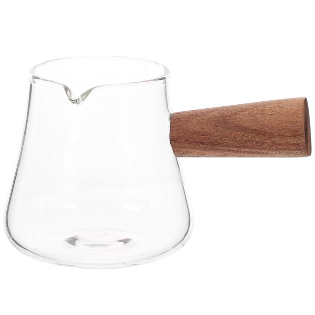 Glass Creamer Coffee Milk Creamer Pitcher Large Coffee Pitcher with Wood Handle