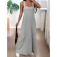 thumbnail image 4 of Women'S Two-Piece Sleeveless Square Neck Tank Maxi Dress with Built-in Crop Top Deep Space Gray S, 4 of 9