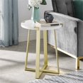 thumbnail image 2 of Pemberly Row Table d'Appoint en Métal Moderne - Faux Marbre Blanc et Or, 2 of 4