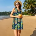 thumbnail image 3 of Defioc Colorful Pineapples Pattern Women's Summer Dresses 2025 Beach Casual Sleeveless Tank Loose Sundress Beach Vacation Clothes with Pocket -X-Large, 3 of 7