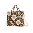 thumbnail image 7 of FORMRS Womens Corduroy Tote Bag Crossbody Shoulder Handbag with Pocket, Brown Floral, 7 of 7