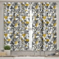 thumbnail image 2 of Ambesonne Yellow Grey Valance & Curtain, Zig Zag Triangles, 55"x36", Charcoal Grey Marigold, 2 of 6