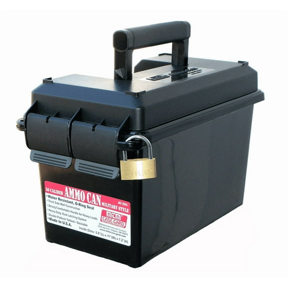 MTM Water Resistant Dual latch Ammo Can, Black, 50 Caliber