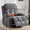 Gray, variant on YIORTWO Swivel Rocker Recliner Chair with Massage and Heat, Manual Reclining Sofa with USB Charging Port & 2 Cup Holders, 350 lbs Capacity, Gray