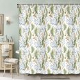 thumbnail image 2 of Green Floral Elegant Shower Curtain Boho Floral Plants Leaves Herbs Ferns Sage Green Modern Farmhosue Bathroom Decor Green Watercloor Botanical Bathroom Accessories 70X70IN, 2 of 6