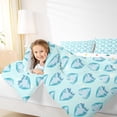 thumbnail image 4 of Homewish Cute Cartoon Loves Queen Comforter Set,Kawaii Heart Print Bedding Sets,Light Blue Bedding Comforter Set For Girls,Microfiber Bedroom Decor Reversible,3pcs, 4 of 8