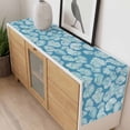 thumbnail image 4 of Ocean Conch Table Runner - 60 Inch Long, Kitchen Dining Table Runner Dresser Scarves, Coastal Teal Blue Shell Summer Beach Farmhouse Decor for Coffee Tables Wedding Party Banquet, 4 of 8