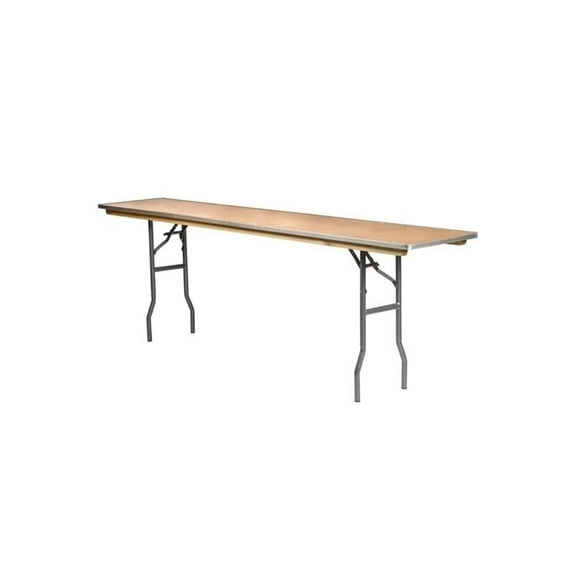 96" x 18" Heavy Duty Folding Table - Rectangle Plywood by Chivari