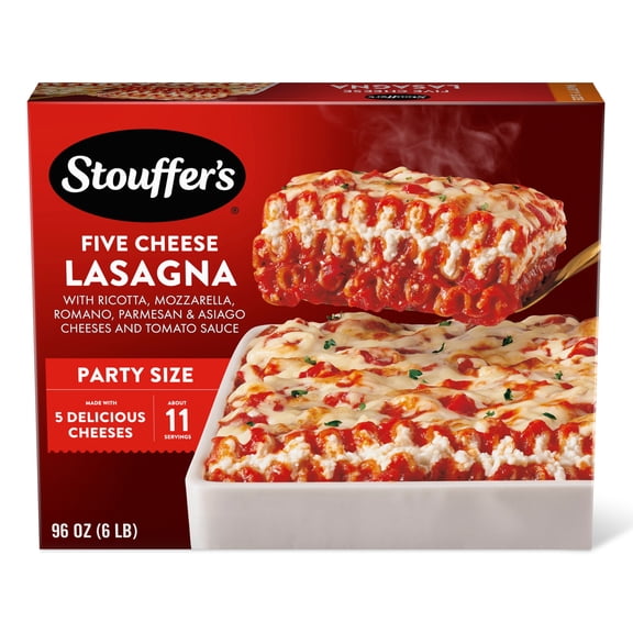 Stouffer’s Five Cheese Lasagna, Party Size Frozen Cheese Lasagna, Easy Dinners, Frozen Meals 96 oz
