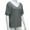 Gray, variant on Women's 3/4 Sleeve Loose Blouse Casual Tee T-Shirt V Neck Button Down Back Solid Tops For Summer Fall (M, Gray)