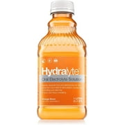 Hydralyte Oral Electrolyte Solution, Orange Flavor, 33.8 oz (Pack of 3)