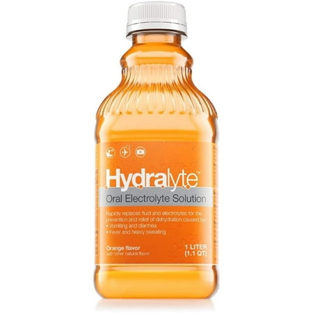 4 Pack - Hydralyte Oral Electrolyte Solution, Orange Flavor, 33.8