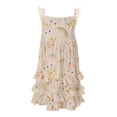 thumbnail image 2 of Toddler Girls Sleeveless Lace Unicorn Rainbow Ruffles Hem Birthday Flower Girl Dress Off White 2T XS (P301825P), 2 of 4