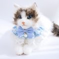 thumbnail image 4 of Lace Patchwork Cat Saliva Towel - Fake Pearl Decor and Floral Print Neckerchief, 4 of 8