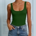 thumbnail image 5 of enyan Women Athletic Tops Womens Spaghetti Strap V-Neck Ribbed Tank Tops for Women 2026 Slim Fitted Soft Camisole Basic Layering Shirts,Dark Green,XXL, 5 of 7