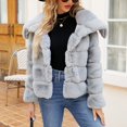 thumbnail image 4 of Womens Coat Fleece Cropped Jacket Long Sleeve Coats Warm Winter Jackets 2024 With Pockets, 4 of 9