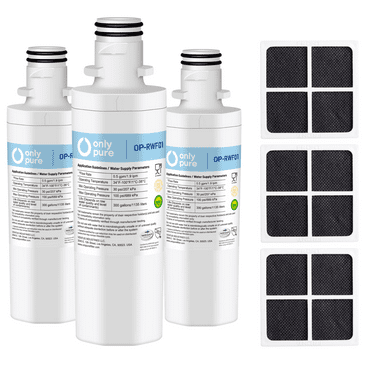 OP-RWF01-RAF01B3 Replacement for LG LT1000P MDJ64844601 ADQ74793501 LT1000PC, Kenmore Elite 9980 ADQ74793502 LRFXC2416S LRFVS3006S LRMDS3006S LFXS28596S Refrigerator, LT120F Air Filter 3PACK