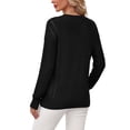thumbnail image 4 of Asklazy Women's Fall Soft Crewneck Long Sleeve Hollow Cable Knit Pullover Sweaters,US Size,S,Black, 4 of 11
