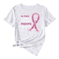 thumbnail image 3 of TINZ T-Shirt Imprimé Cancer pour Femmes, Manches Courtes, Manches Longues, Col Rond, 3 of 3