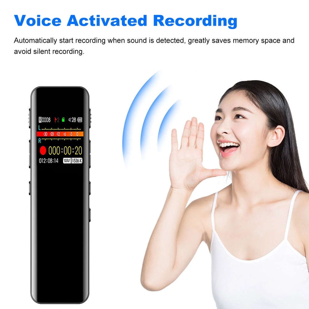 RONY 64GB Digital Voice Recorder with Noise Reduction, Playback, Password  MP3- Professional Voice Activated Recorder for Meetings Lectures Interviews Classes, Black, USB Included