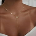 thumbnail image 4 of Gold Necklace for Women, 14K Gold Plated/Silver Lariat Necklace for Women Trendy Layered Y Necklace Gold Long Chain Necklaces Gold Summer Jewelry for Women Gift, 4 of 6