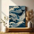 thumbnail image 6 of Humpback Whale Ocean Waves Canvas Wall Art, Coastal Nautical Decor for Living Room Bedroom Office, 6 of 8