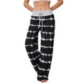 thumbnail image 1 of Women Lounge Pant Wide Leg Trendy Pattern Drawstring Soft Comfortable Breathable Casual Loose Sweatpant 2053 M, 1 of 6
