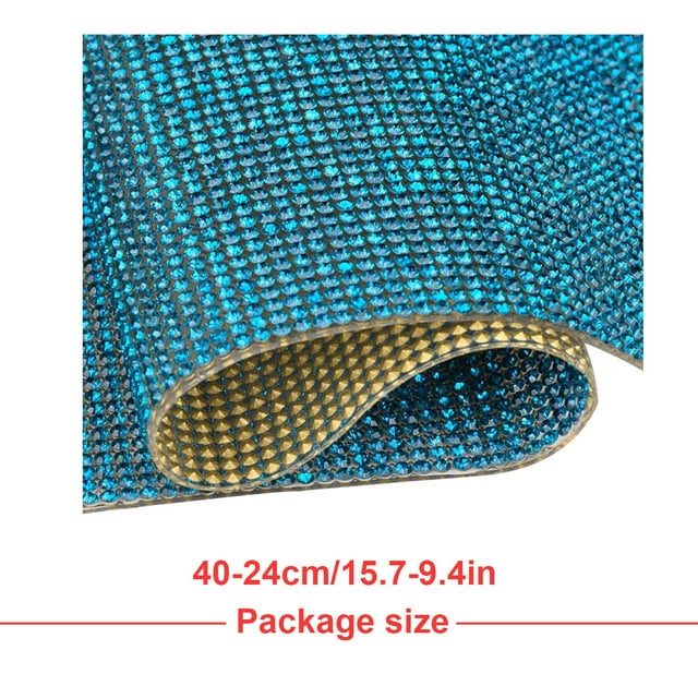 Langgg Crystal Rhinestone Ribbon Clothing Accessories Sticker Convenient Using Present Decoration Sheet with Shine Appearance Exquisite peacock blue 6 hot melt glue