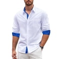 thumbnail image 3 of Camisa de vestir Barry.Wang White para hombre de manga larga de negocios, 3 of 6