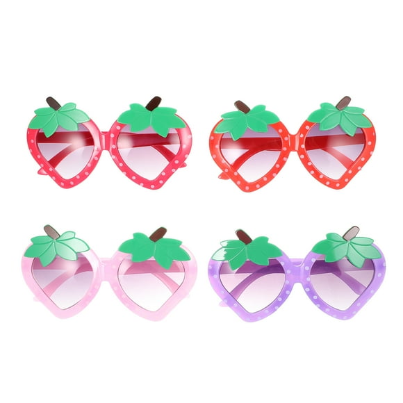 4 Pairs Toddler Sunglasses Girl Strawberry Sunglasses Baby Strawberry Glasses