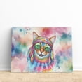 thumbnail image 3 of Hippie Abyssinian Portrait Watercolor Tie-Dye Vintage Styles Horizontal Matte Canvas Poster Cat Lover Kitten Owner Gifts Wall Art Home Decor - 00014, 3 of 5