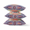 thumbnail image 3 of 16" X 16" Purple Orange Geometric Zippered Suede Throw Pillow, 3 of 5