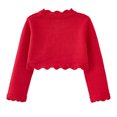 thumbnail image 4 of Girls Long Sleeve Cardigan Childrens Kids Bolero Shrug Knitted Cotton Bolero Open Front Shrug with Button Closure School Cardigans Button Down Uniform Schoolwear, 4 of 6