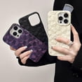 thumbnail image 6 of Compatible with iPhone 14 Pro Max Cute Case 3D Honeycomb Pattern Matte Frosted Soft TPU Thin Lightweight Unique Shockproof Protection Cover for Women Girls Purple, 6 of 6