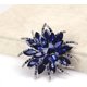 thumbnail image 2 of Broche de flores para mujeres, novias, broche de cristal azul creado, cristales, cristal, 2 of 5