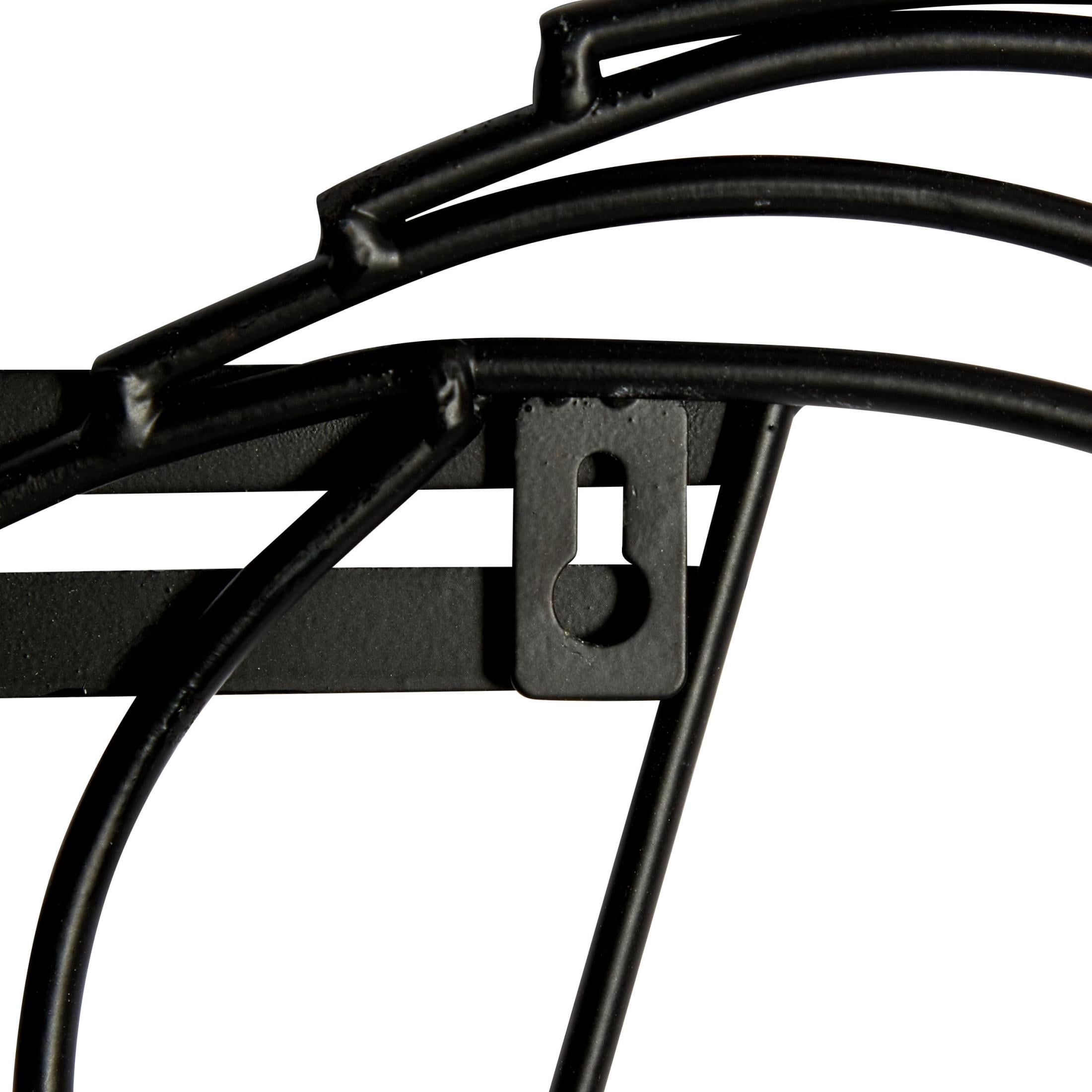 DecMode Traditional Black Metal Wall Décor, 49"W x 21"H Features Music Staff with G Clef and Musical Notes Design