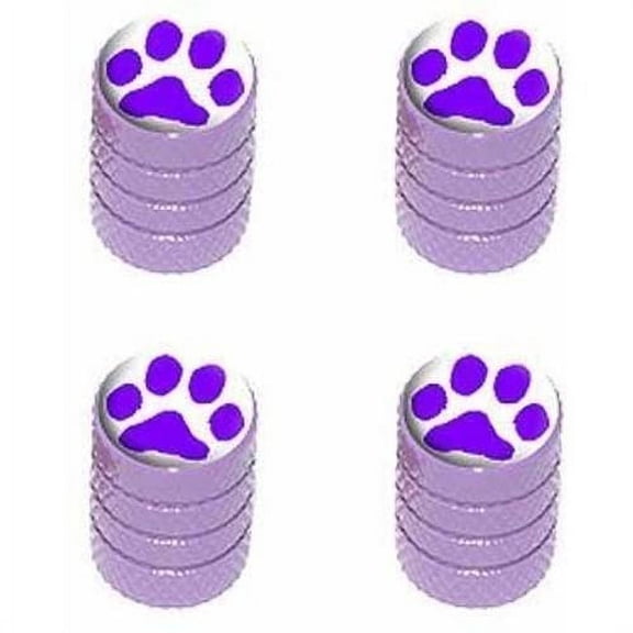 Paw Print Purple Tire Rim Wheel Aluminum Valve Stem Caps, Multiple Colors