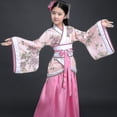 thumbnail image 3 of Traje de bata de seda china para niñas y niños, Kimono chino tradicional Vintage étnico, disfraz de baile de coro de estudiantes Hanfu, 3 of 4