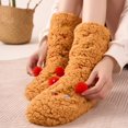 thumbnail image 2 of ManxiVoo Ladies Lamb Wool Mid Calf Socks Extra Thick and Warm Lined for Autumn Winter Cute Floor Socks for Home and Sleep Ready Use Brown, 2 of 4