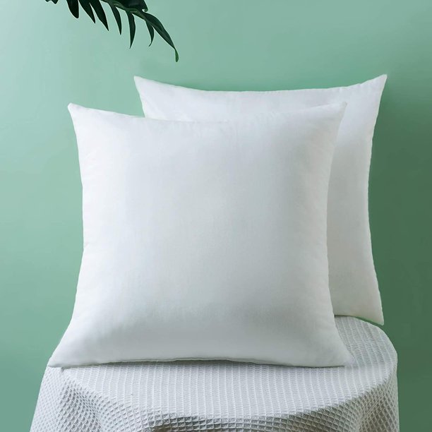 Insertos De Almohada, Juego De 2 Formas De Relleno De Almohada Hipoalergénicas De Primera Calidad para Cojín Decorativo, Cama, Sofá (18x18 Pulgadas)