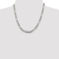 thumbnail image 3 of Auriga Fine Jewelry 925 Sterling Silver 7.25 mm Pav‚ Flat Figaro Chain Necklace for Women 20", 3 of 5