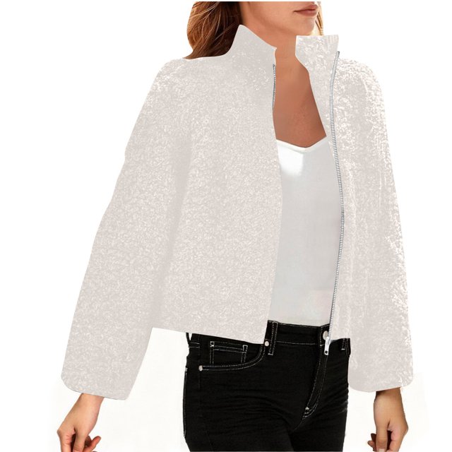 Veste pour Femmes, Chandail à Manches Longues Couleur Unie, Pulls pour Femmes